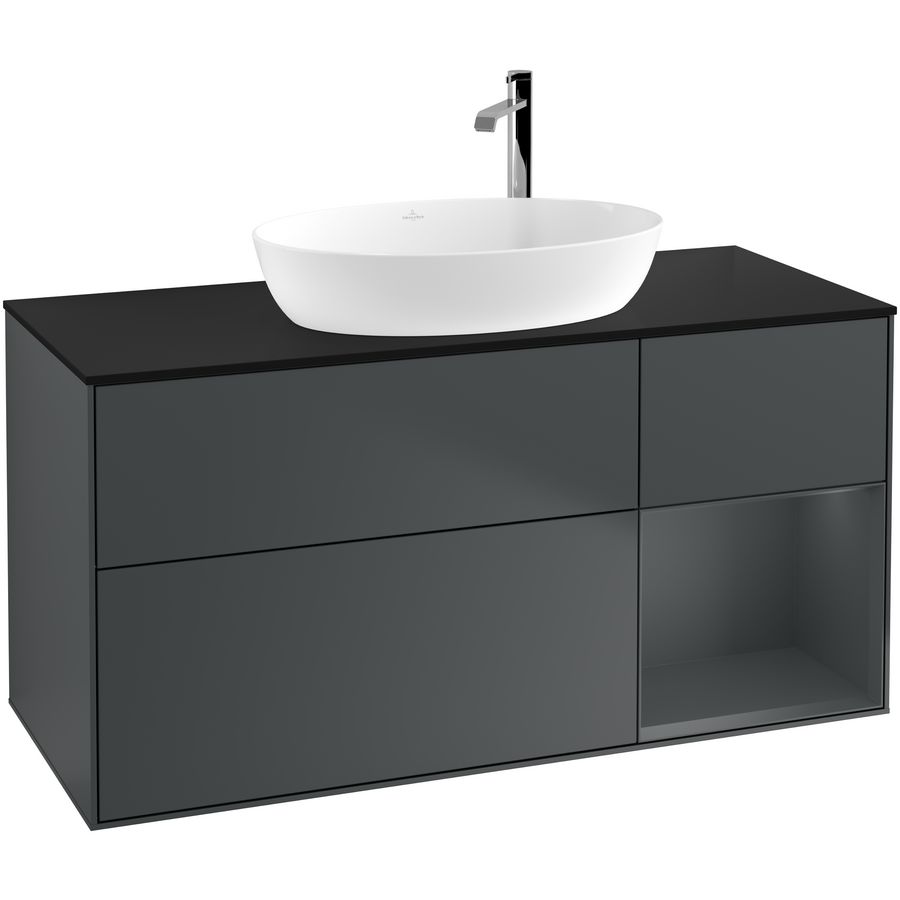 Wastafelonderkast Finion 1200x603x501mm Mid.Blue Matt Lacquer F952HGHG