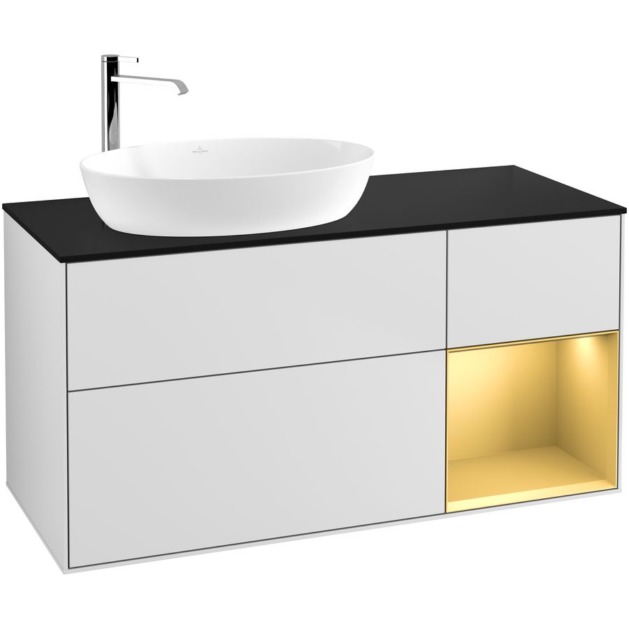 Wastafelonderkast Finion 1200x603x501mm White Matt Lacquer F932HFMT