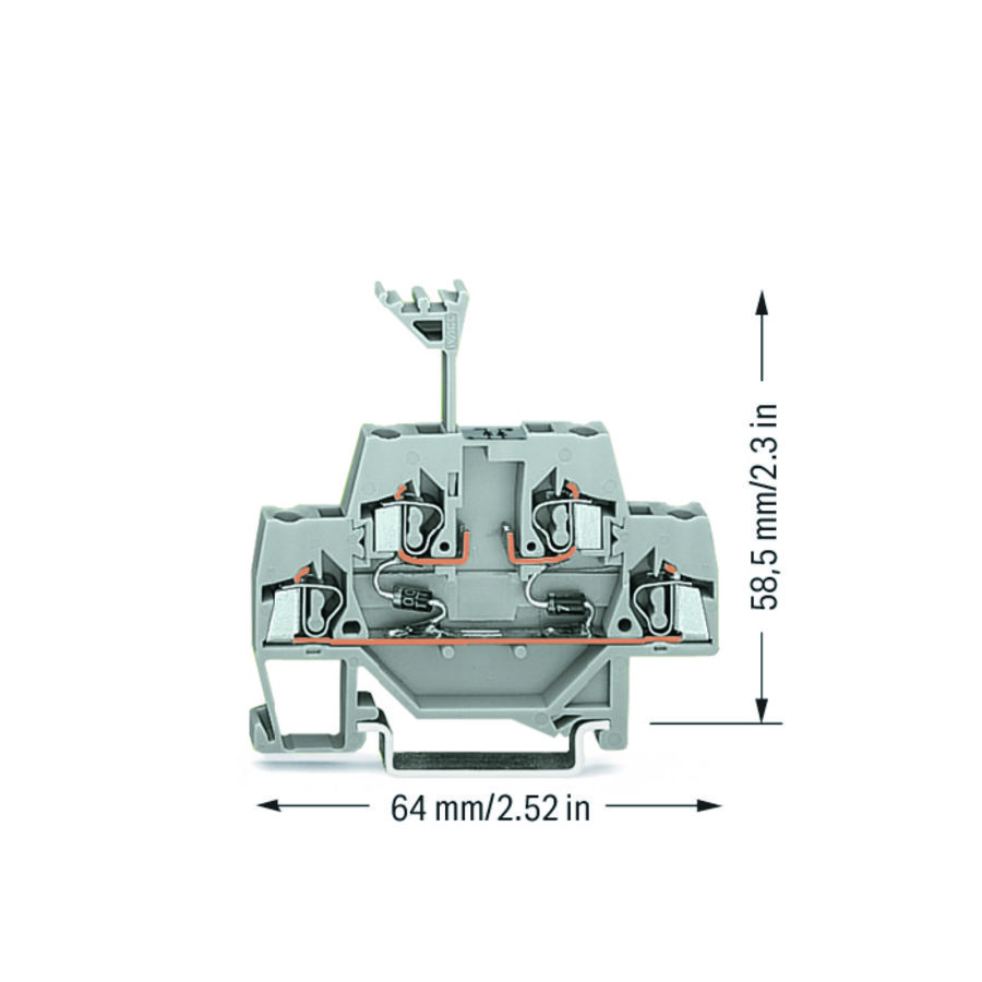 Moduleklem 2-etage + 2 dioden 1N4007 280-942/281-487 VVE=50
