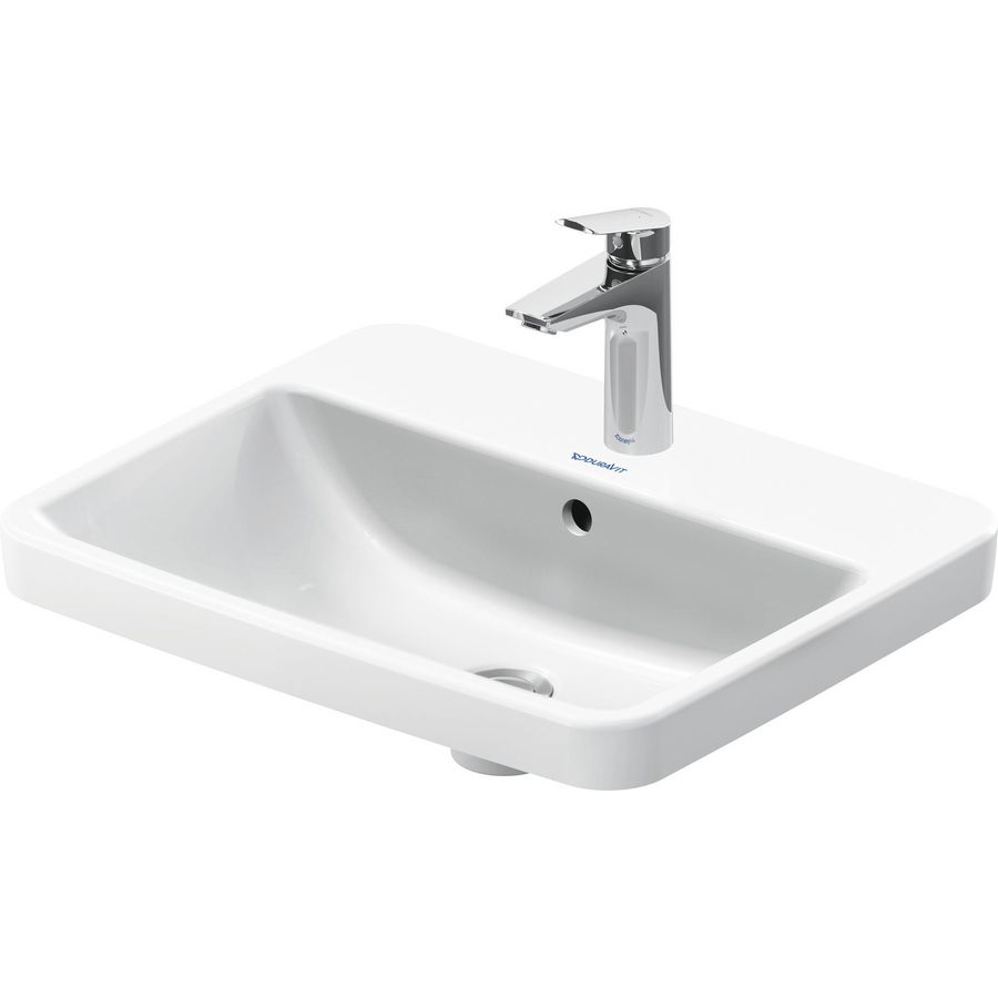 DURAVIT NO.1 #035555 inbouwwastafel 550mm wit met kraangat met overloop geslepen onderzijde