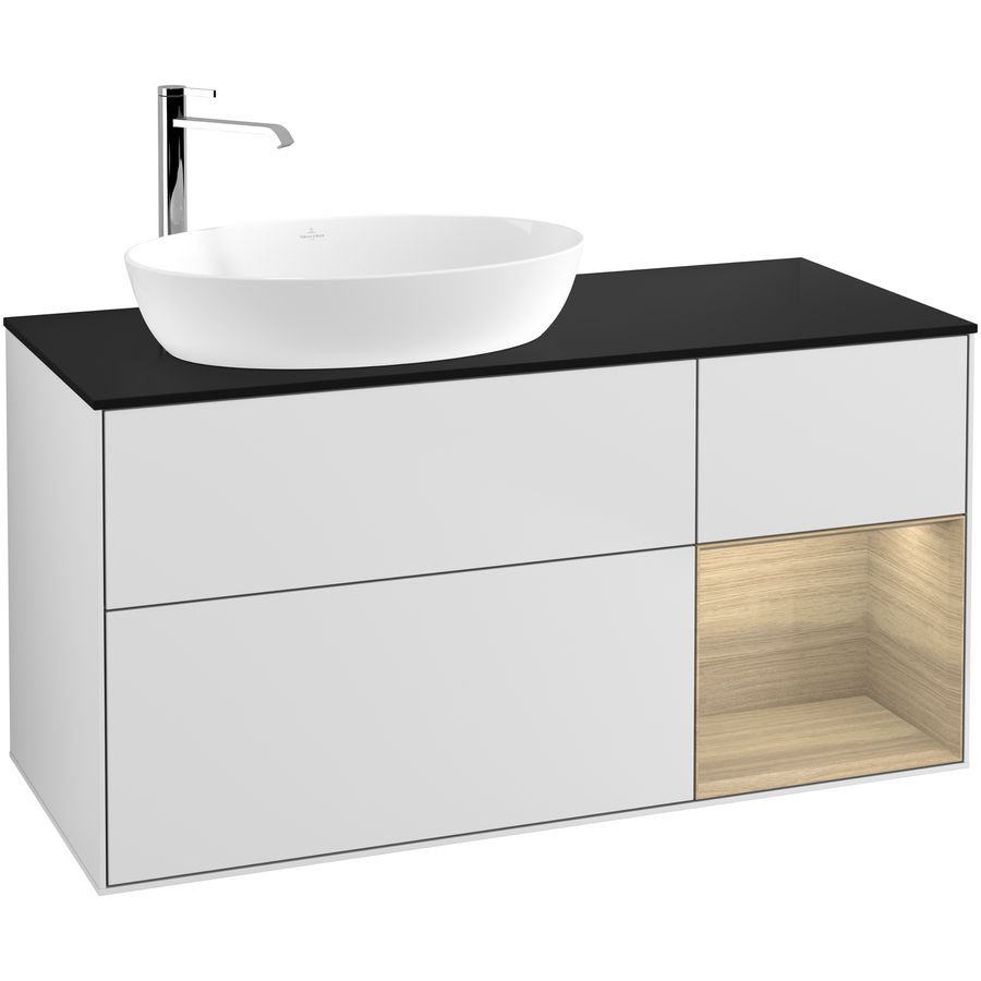Wastafelonderkast Finion 1200x603x501mm White Matt Lacquer F932PCMT