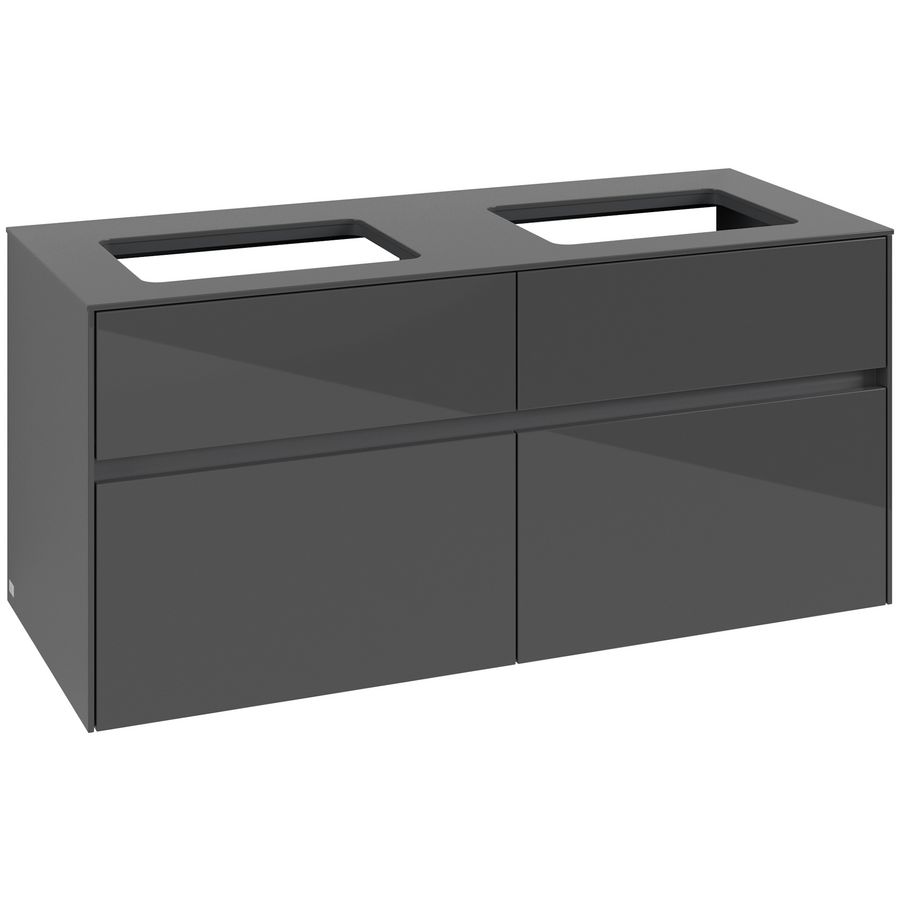Wastafelonderkast Collaro 1200x548x500mm Glossy Grey C11500FP