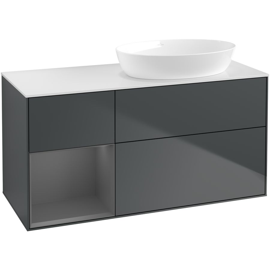 Wastafelonderkast Finion 1200x603x501mm Mid.Blue Matt Lacquer FA41GKHG