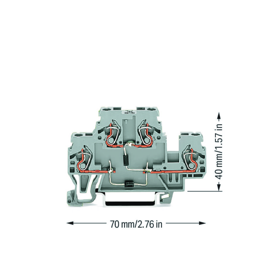 Moduleklem 2-etage 2 dioden 1N4007 grijs VVE=50