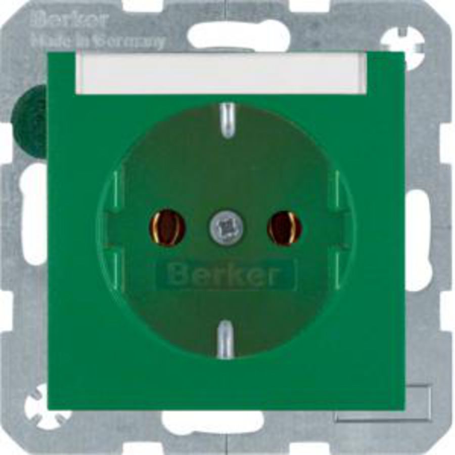 Wandcontactdoos RA tekstv. steek berker S.1/B.3/B.7 groen