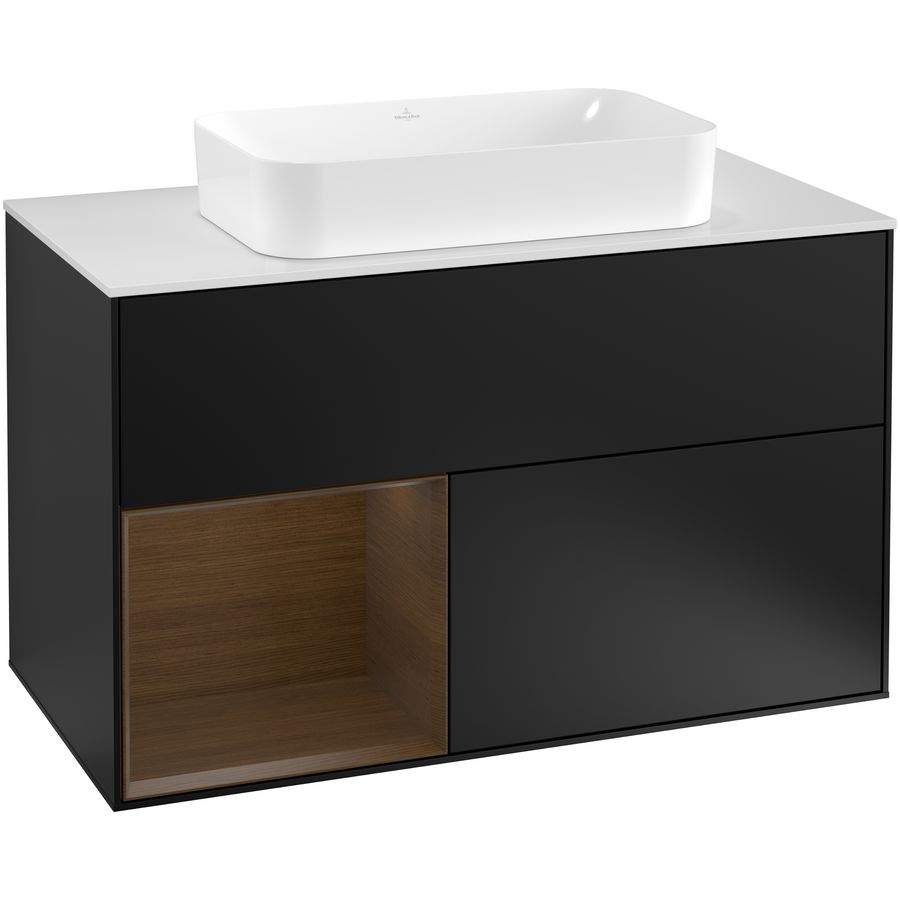 Wastafelonderkast Finion 1000x603x501mm Black Matt Lacquer G241GNPD