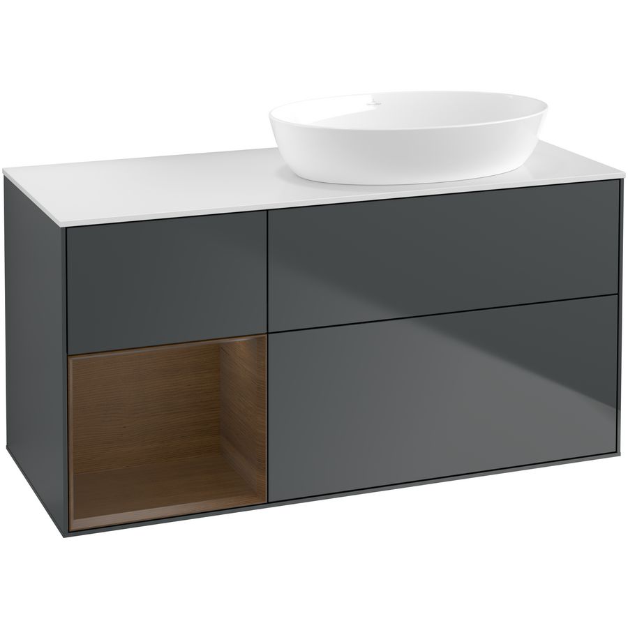 Wastafelonderkast Finion 1200x603x501mm Mid.Blue Matt Lacquer FA41GNHG