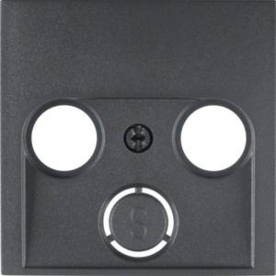 Afdek. antennecontactdoos 2 uitsparingen berker S.1/B.3/B.7 antraciet