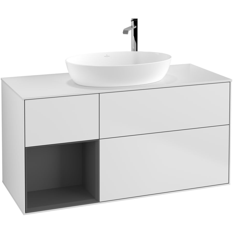 Wastafelonderkast Finion 1200x603x501mm White Matt Lacquer F941GKMT