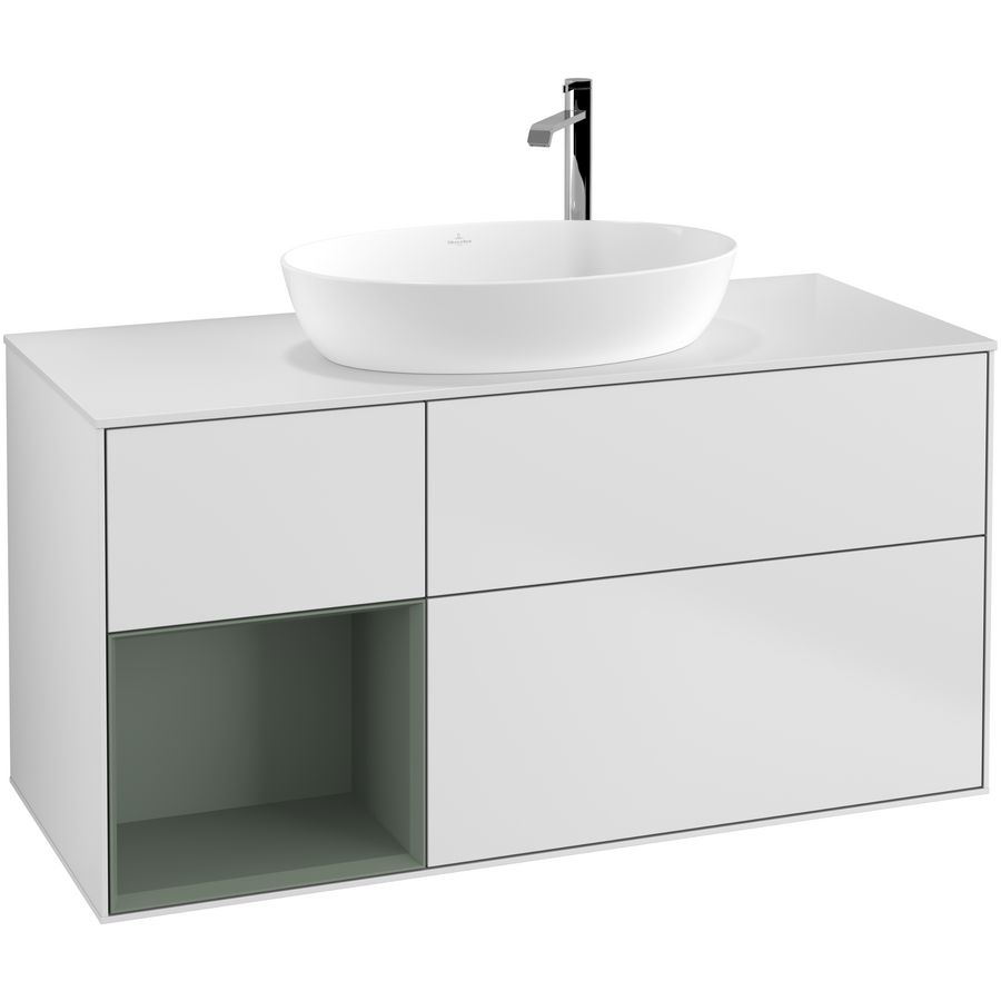 Wastafelonderkast Finion 1200x603x501mm White Matt Lacquer F941GMMT