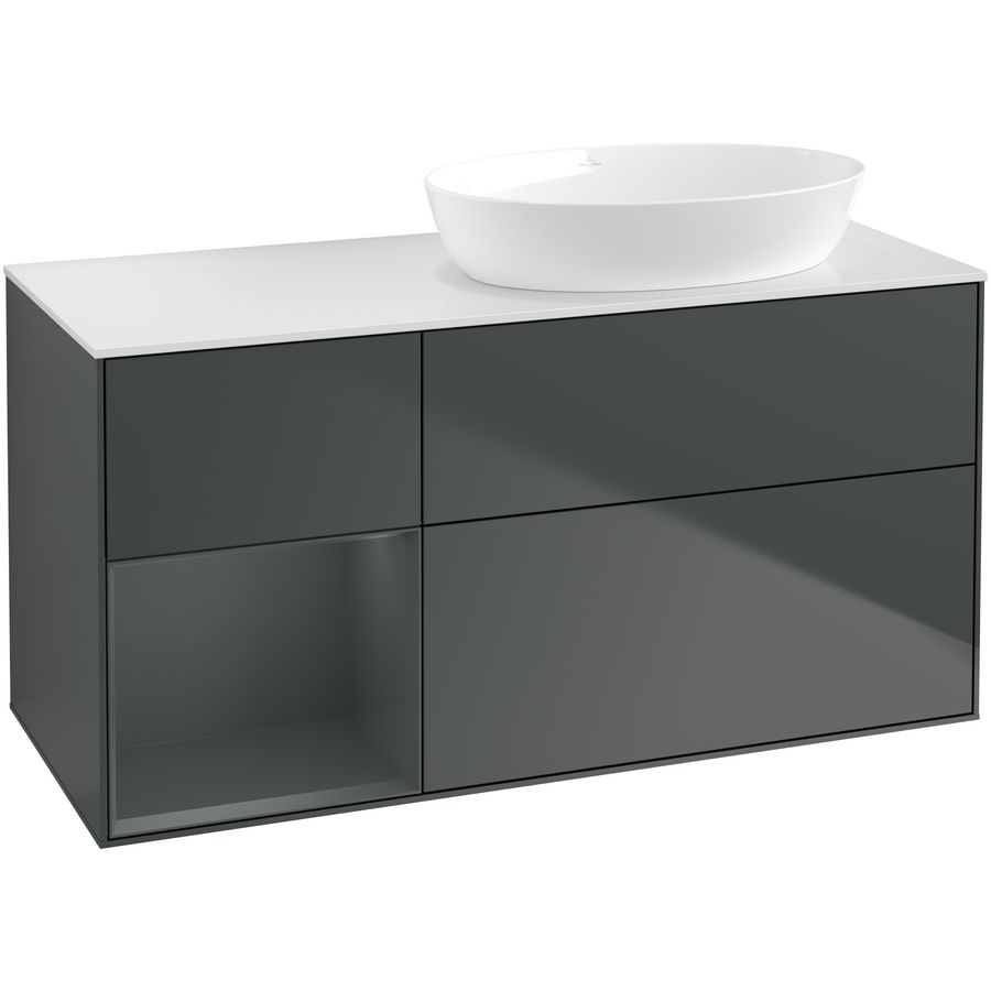 Wastafelonderkast Finion 1200x603x501mm Mid.Blue Matt Lacquer FA41HGHG