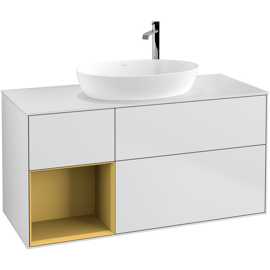 Wastafelonderkast Finion 1200x603x501mm White Matt Lacquer F941HFMT