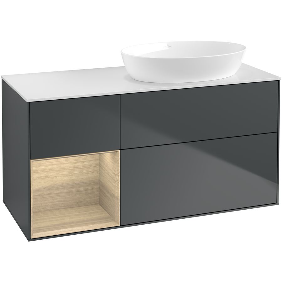 Wastafelonderkast Finion 1200x603x501mm Mid.Blue Matt Lacquer FA41PCHG