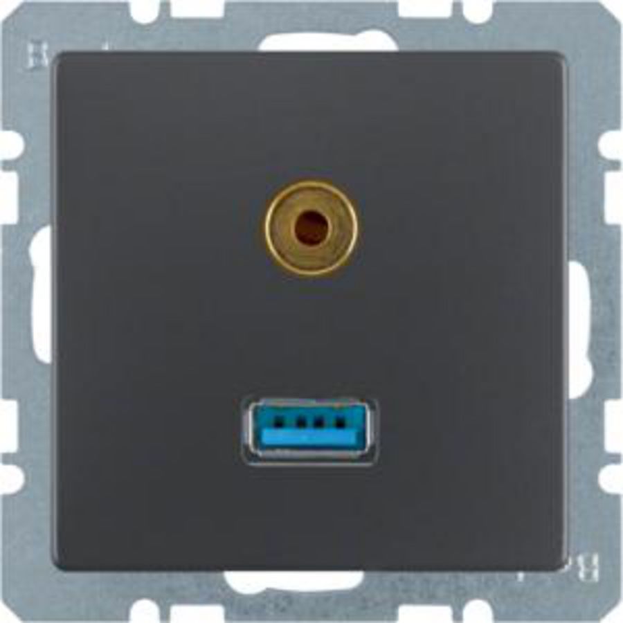 USB/audio 35mm mini-Jack wcd berker Q.1/Q.3/Q.7 antraciet