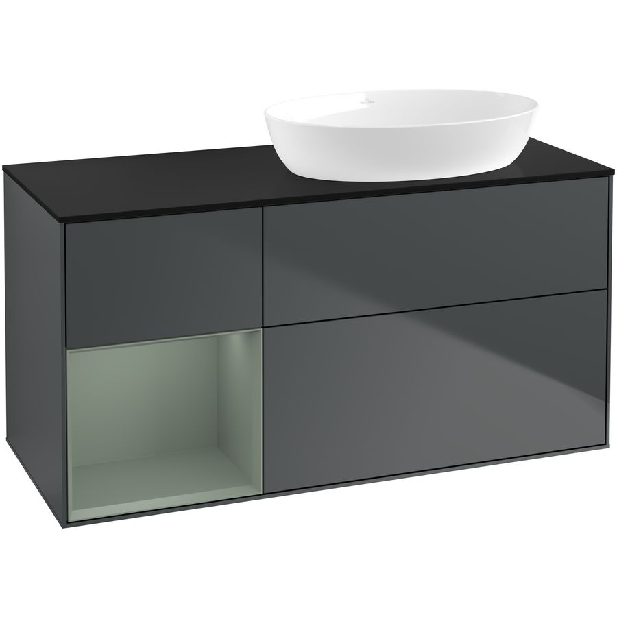 Wastafelonderkast Finion 1200x603x501mm Mid.Blue Matt Lacquer FA42GMHG