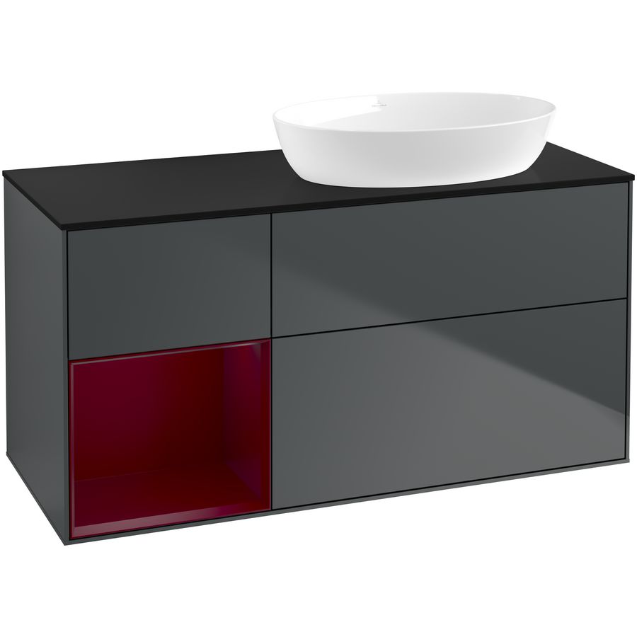 Wastafelonderkast Finion 1200x603x501mm Mid.Blue Matt Lacquer FA42HBHG