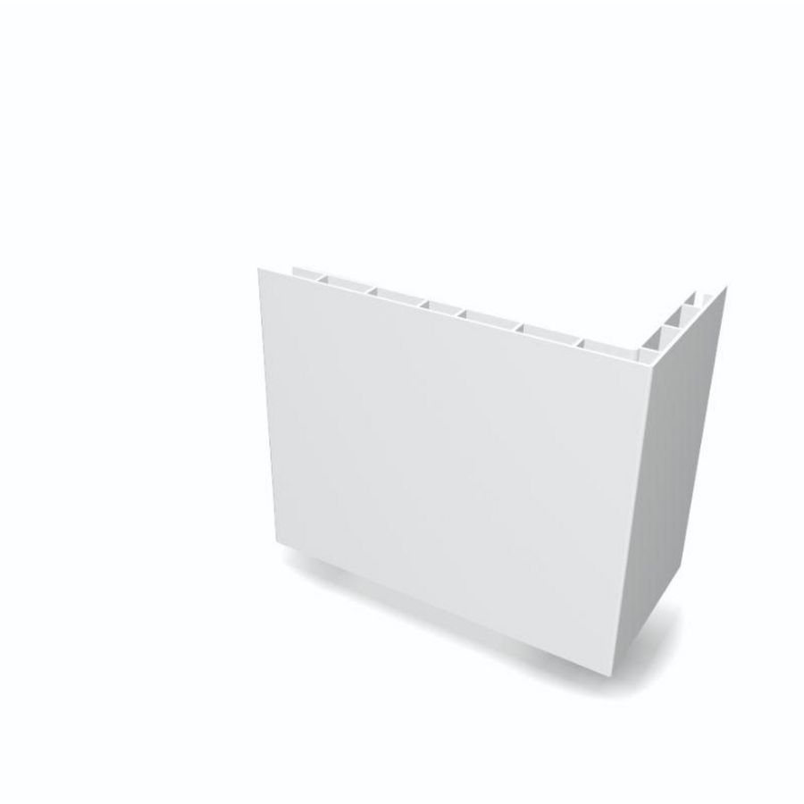 Lengte a 3m. Stijgstrangprofiel L-vorm 75x150 mm wit VVE=10