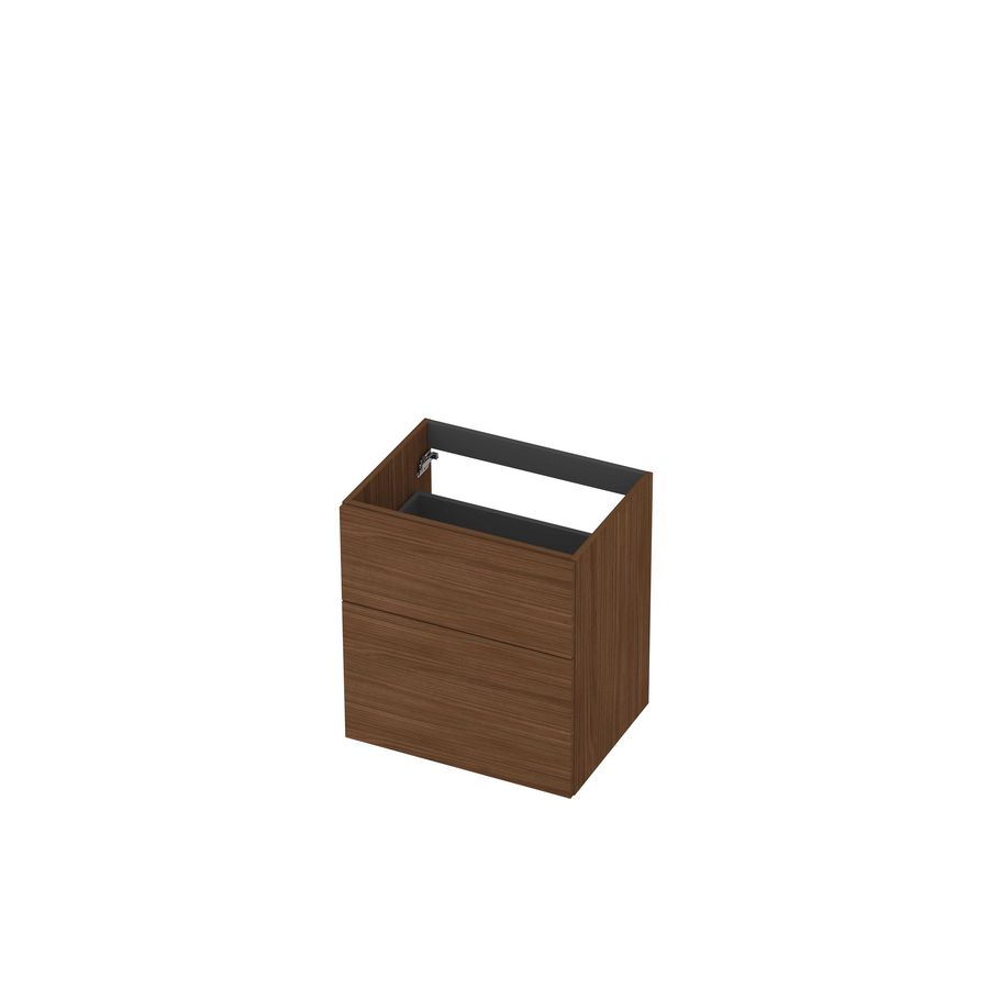 Onderkast 2L a-sym decor tbv grepen 60cm warm walnoot