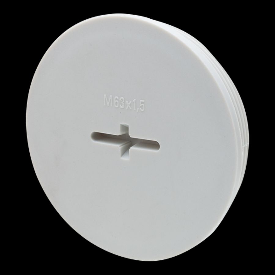 Blindstop kunststof M63x1,5 glasvezelversterkt, grijs (EVSG63LG) VVE=25
