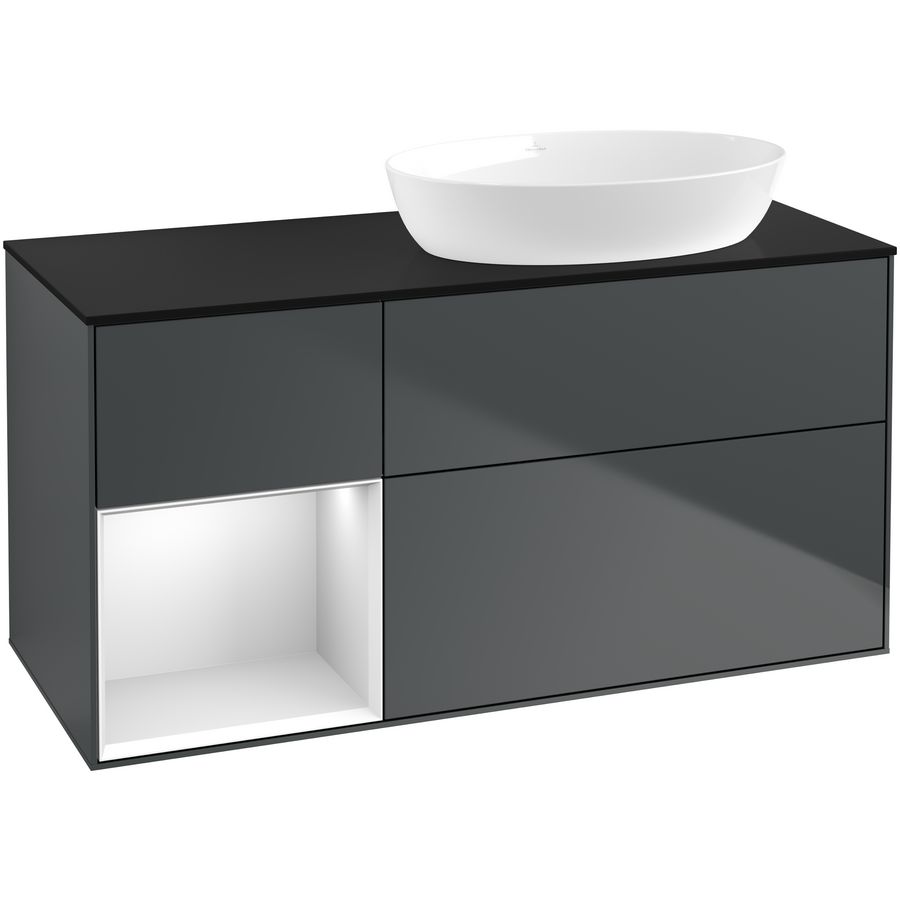Wastafelonderkast Finion 1200x603x501mm Mid.Blue Matt Lacquer FA42MTHG