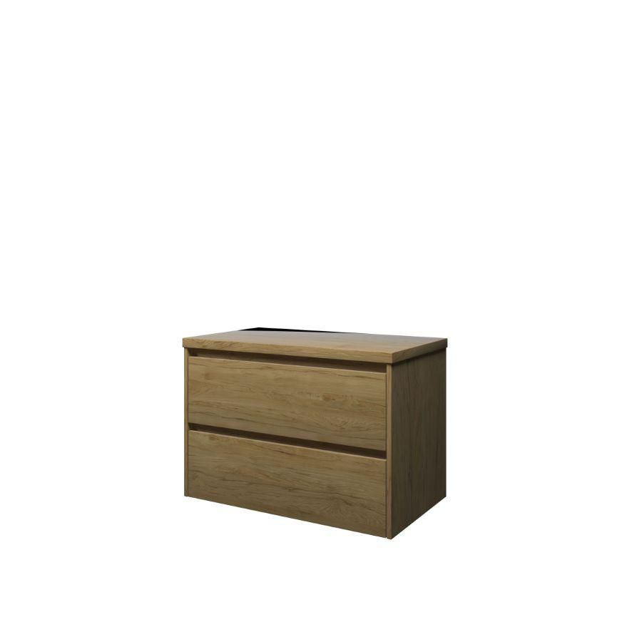 Set Proline Top afdekplaat en onderkast 1x lade+schap Ideal oak 80x46cm