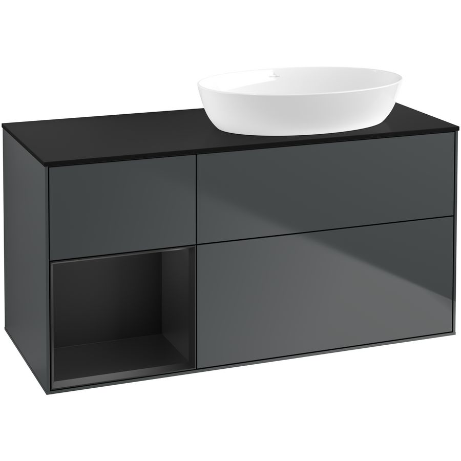 Wastafelonderkast Finion 1200x603x501mm Mid.Blue Matt Lacquer FA42PDHG