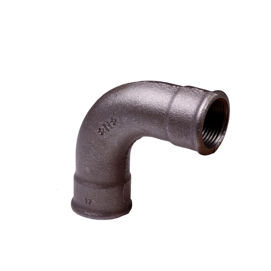 Bochtkoppeling 90° malleabel gietijzer verzinkt nr.2 1/4" bn. VVE=10