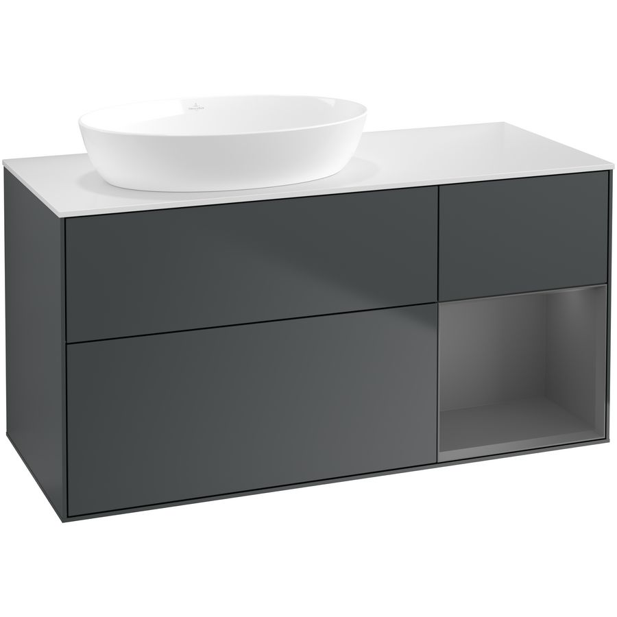 Wastafelonderkast Finion 1200x603x501mm Mid.Blue Matt Lacquer FA51GKHG