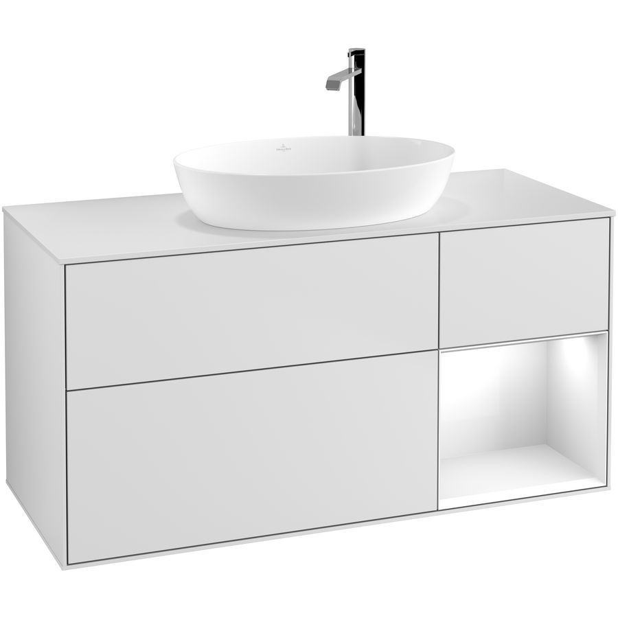 Wastafelonderkast Finion 1200x603x501mm White Matt Lacquer F951GFMT