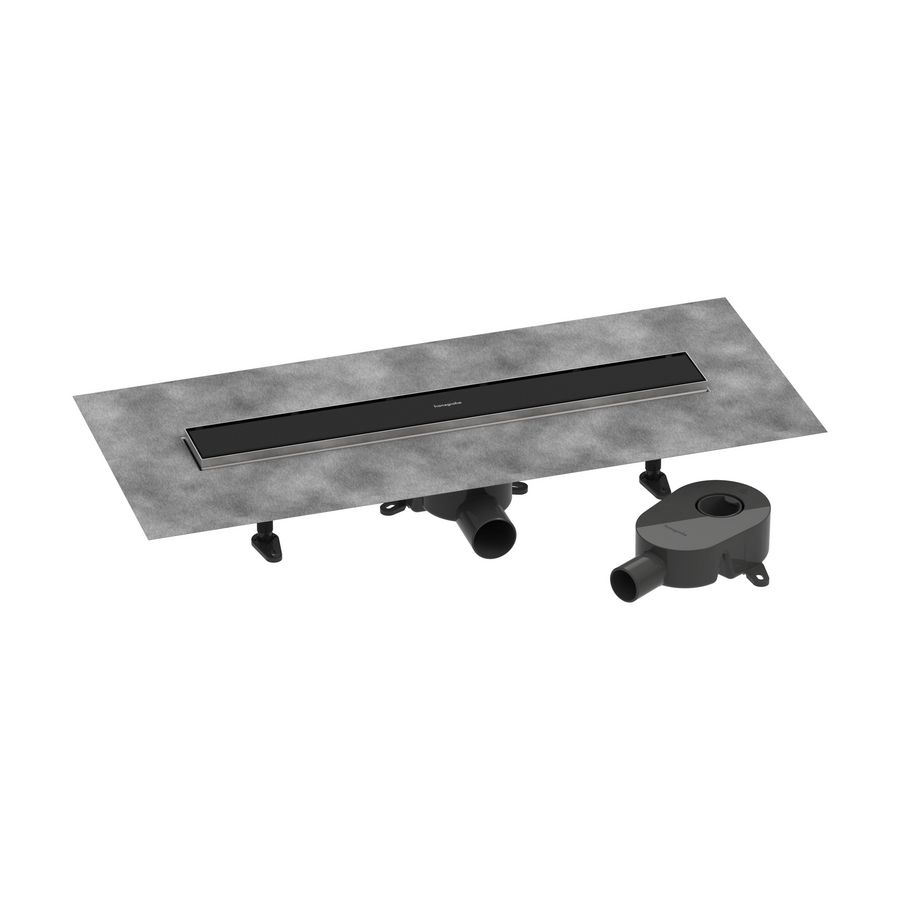 Douchegoot RainDrain Go compl.set 600 mat zwart