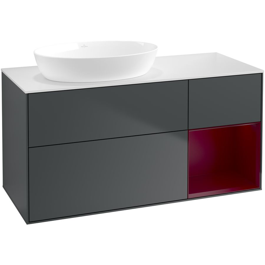Wastafelonderkast Finion 1200x603x501mm Mid.Blue Matt Lacquer FA51HBHG
