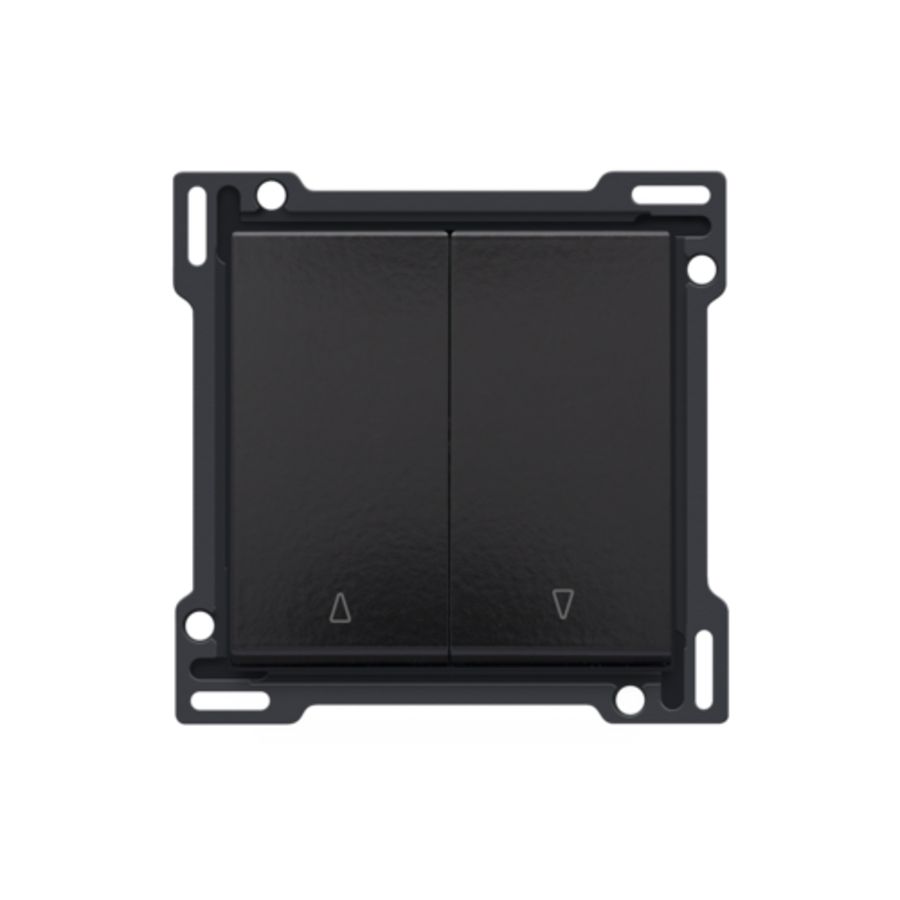 Afwerkingsset 2-voudige rolluikdrukknop piano black coated