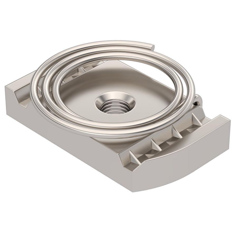 Glijmoer met veer profielrail MS4121/4141 M6 rvs VVE=50