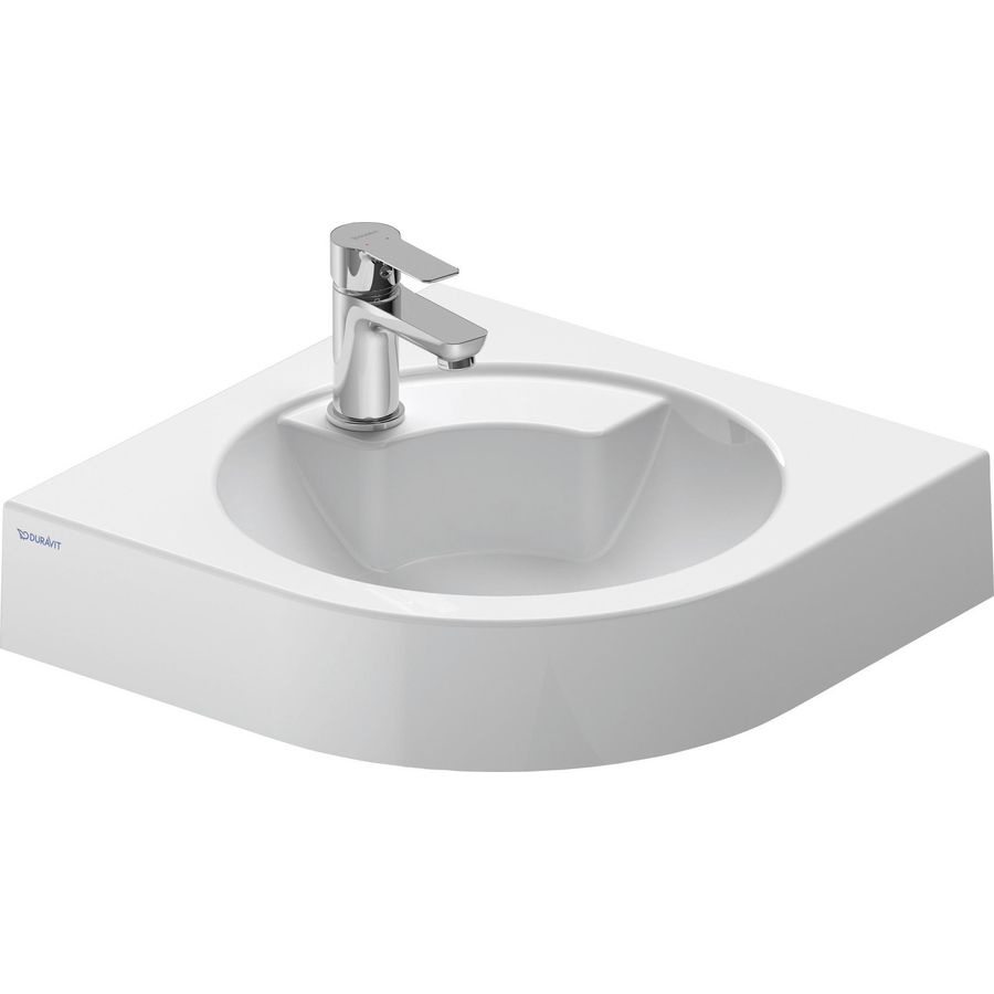 ARCHITEC #044845 hoekfontein 635mm wit met kraangat positie zeepdispenser: rechts (voorgestoken)