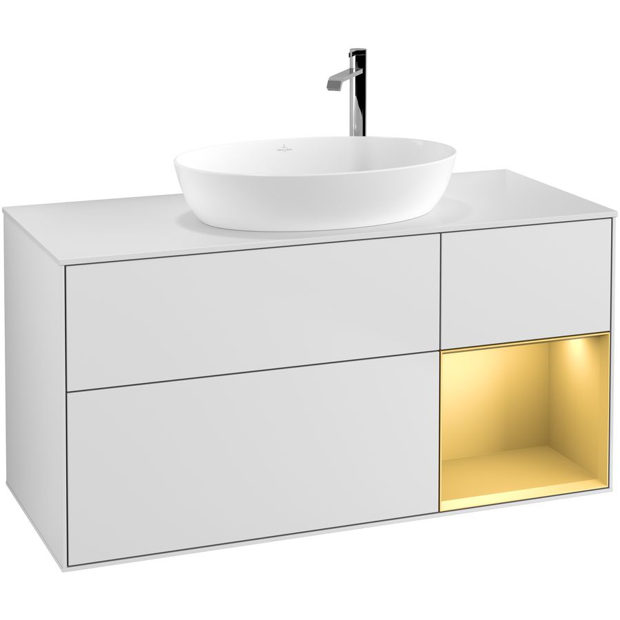 Wastafelonderkast Finion 1200x603x501mm White Matt Lacquer F951HFMT