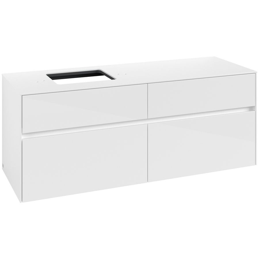 Wastafelonderkast Collaro 1400x548x500mm Glossy White C13200DH
