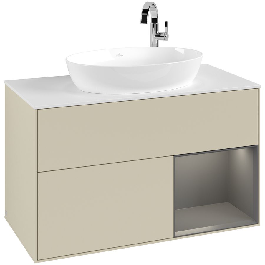 Wastafelonderkast Finion 1000x603x501mm S.Grey Matt Lacquer F901GKHJ