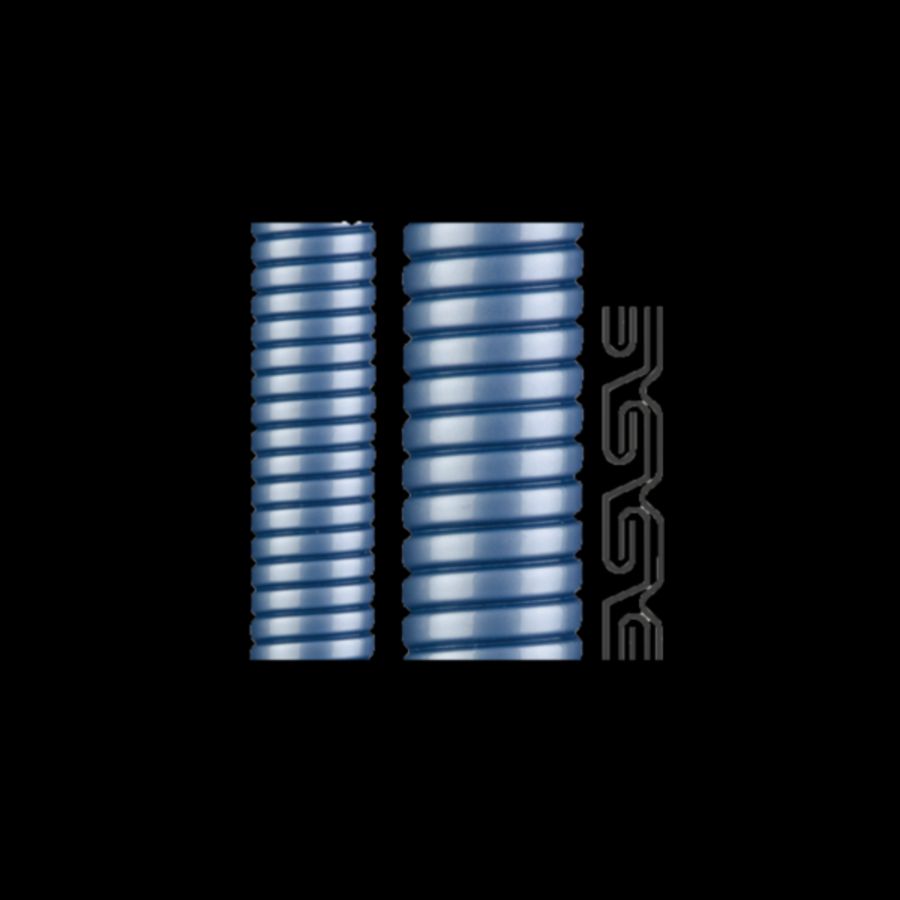 Doos a 10m. Beschermslang dubbel metaal  PU mant Ø27mm IP68 blauw