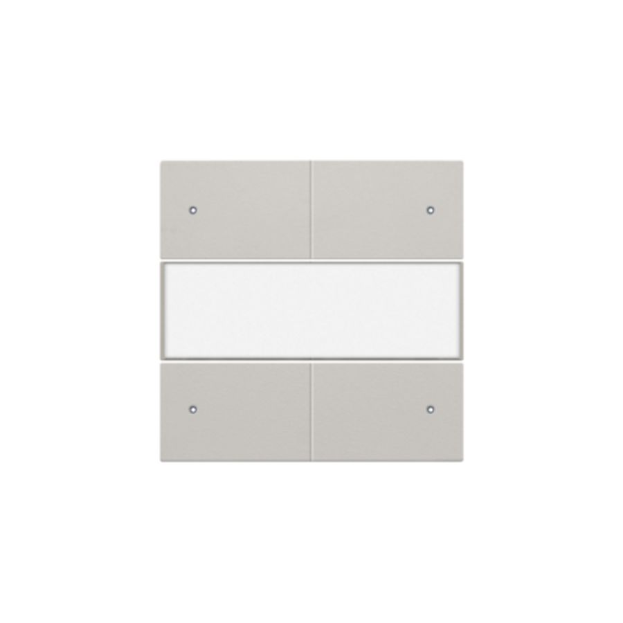 Afwerkingsset 4-voudige pot.vrij knop 24V Led/tekst l.grey