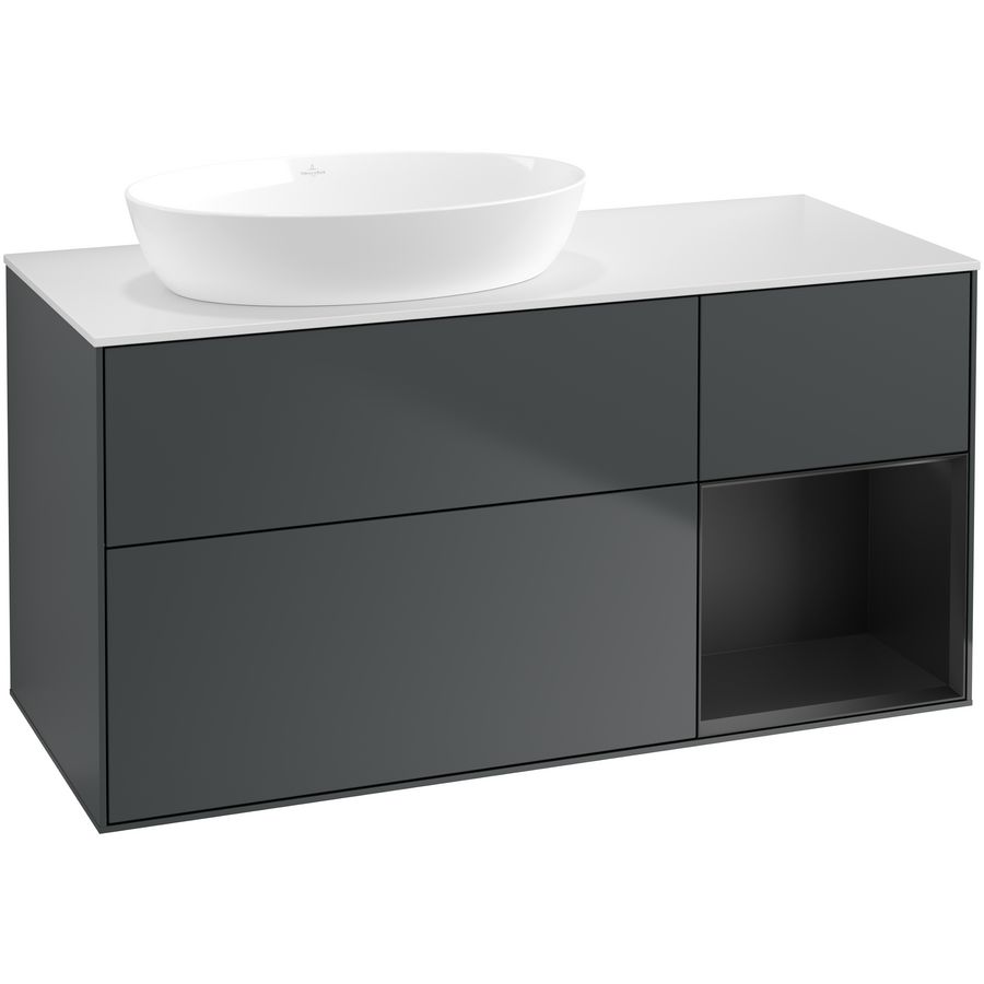 Wastafelonderkast Finion 1200x603x501mm Mid.Blue Matt Lacquer FA51PDHG