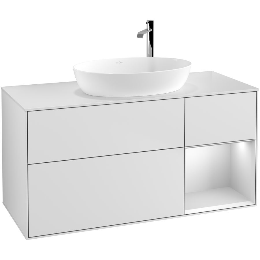 Wastafelonderkast Finion 1200x603x501mm White Matt Lacquer F951MTMT