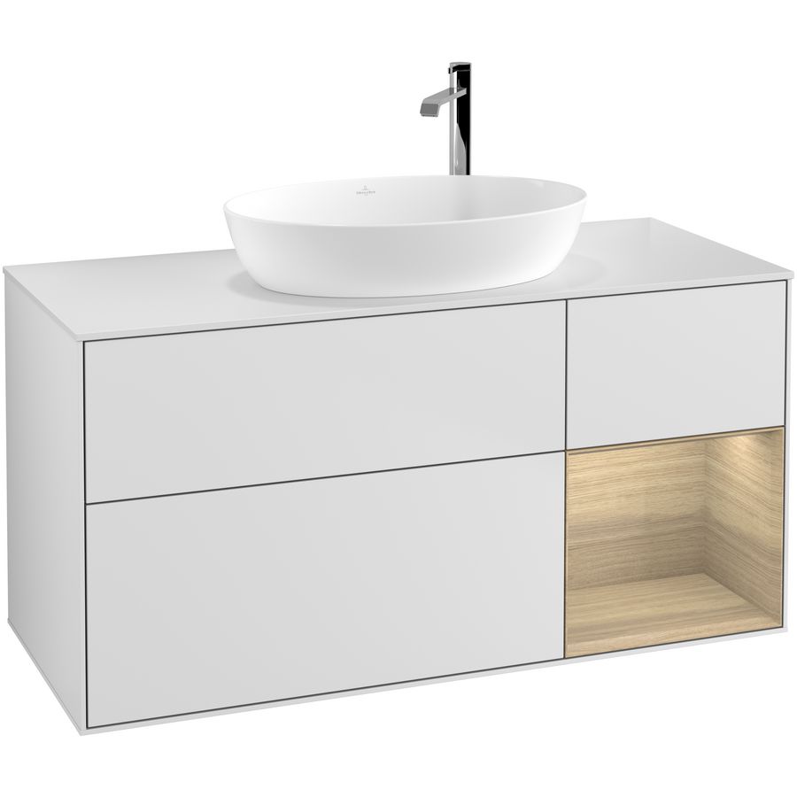 Wastafelonderkast Finion 1200x603x501mm White Matt Lacquer F951PCMT