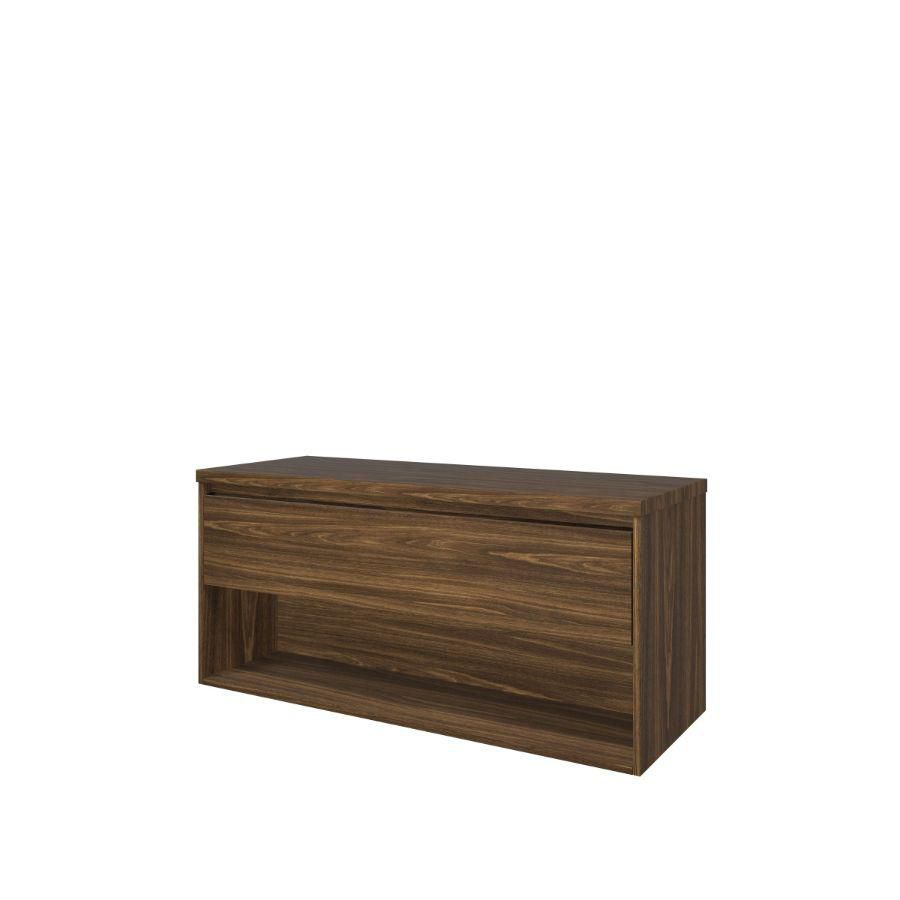 Set Proline Top afdekplaat en onderkast 1x lade+schap cabana oak 120x46cm