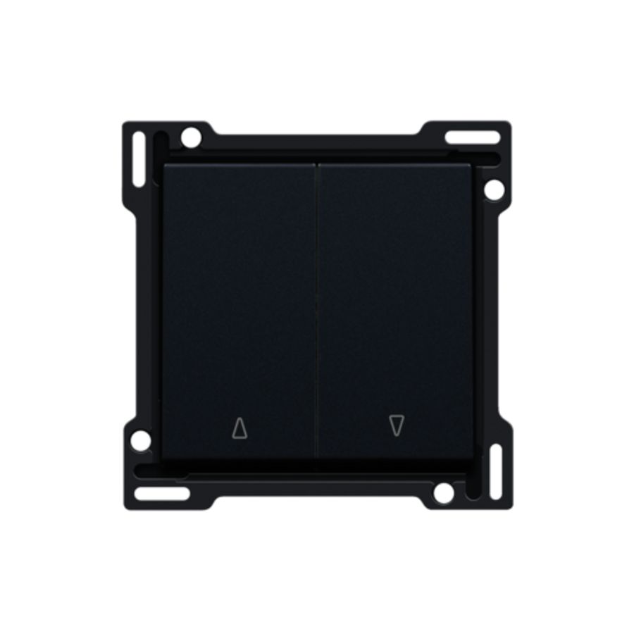 Afwerkingsset 2-voudige rolluikdrukknop black coated