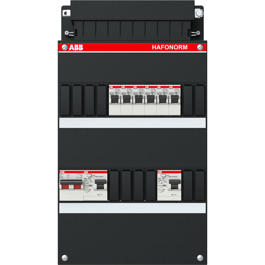 Installatiekast 6x achter 2x30mA + HS 1-f