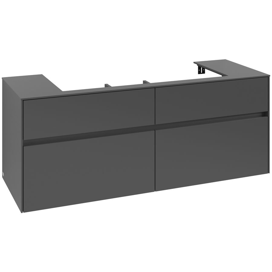 Wastafelonderkast Collaro 1400x548x500mm Graphite C09200VR