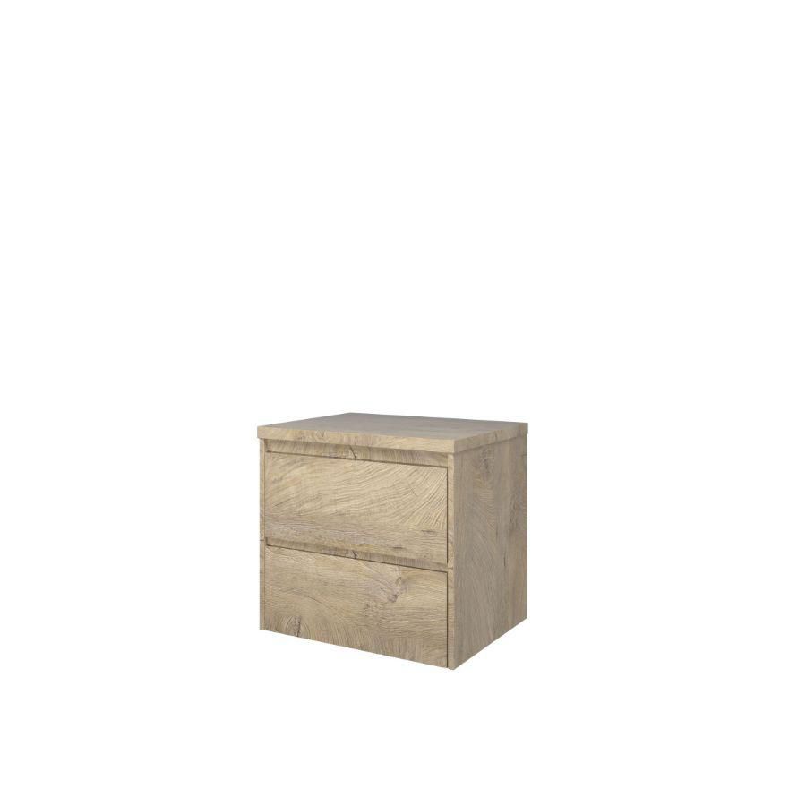 Set Proline Top afdekplaat en onderkast symmetrisch raw oak 60x46cm