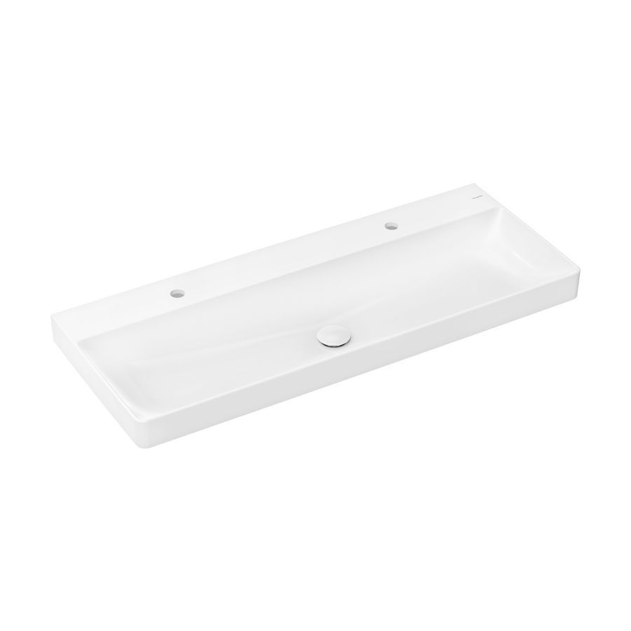 Wastafel 1200x480mm met 2 kraangatsen zonder overloop SmartClean Xelu Q