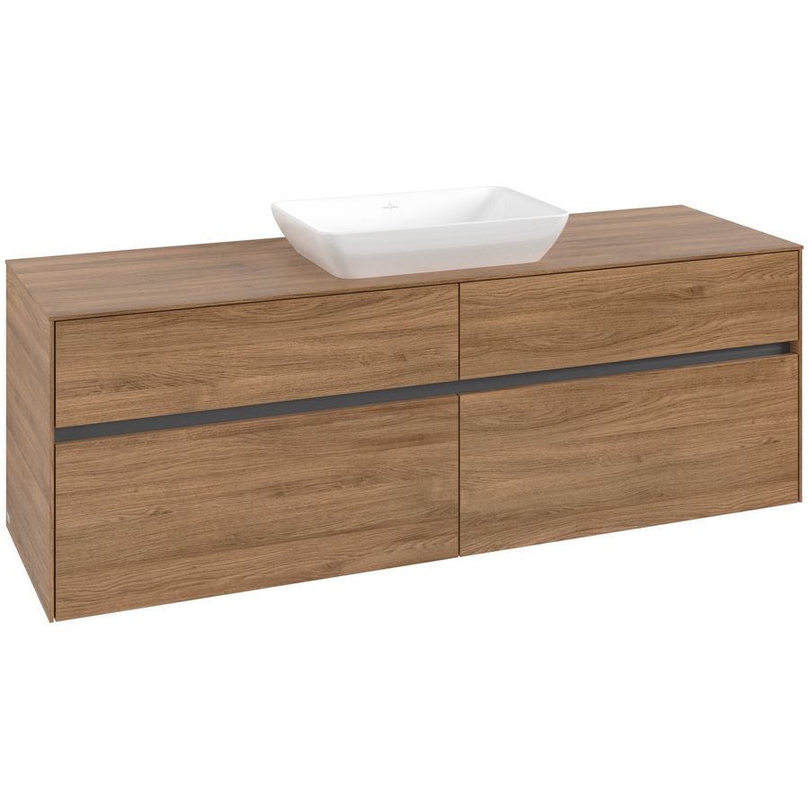 Wastafelonderkast Collaro 1600x548x500mm Oak.Kans C12000RH