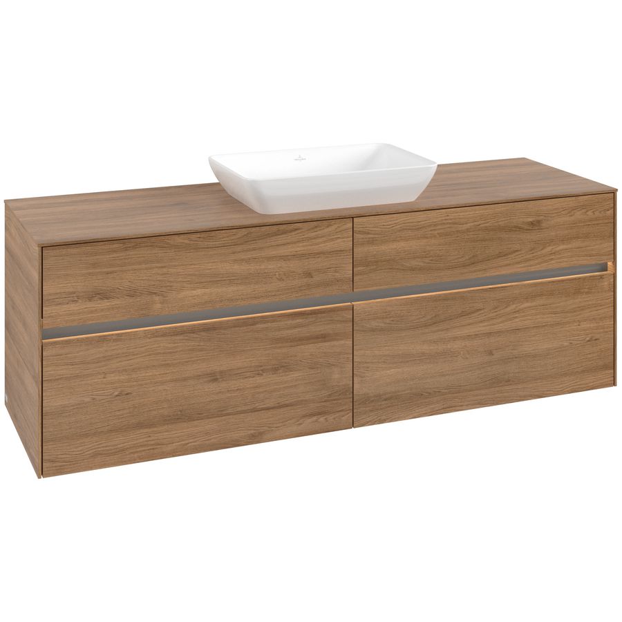 Wastafelonderkast Collaro 1600x548x500mm Oak.Kans C120B0RH